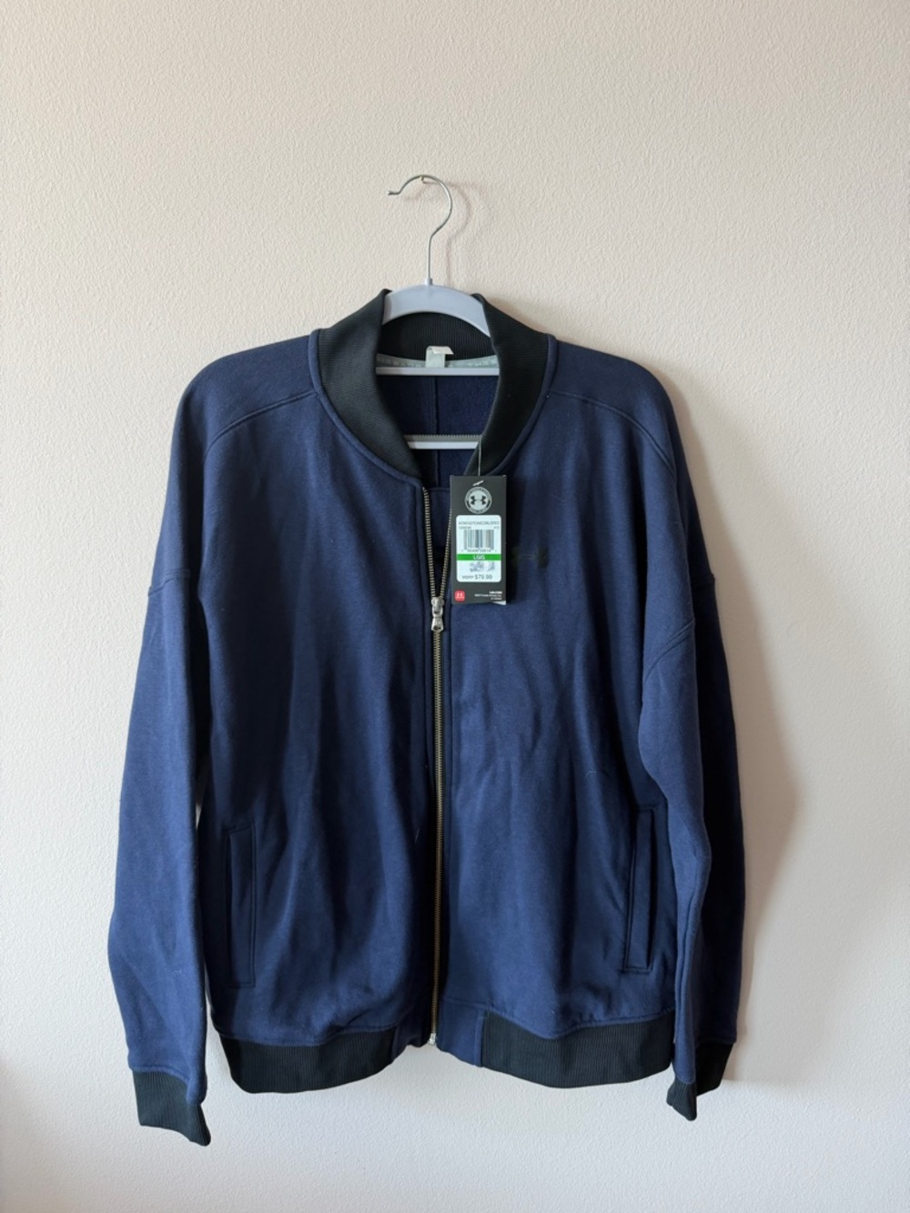 Under Armour Navy Bomber Jacket with Black Trim